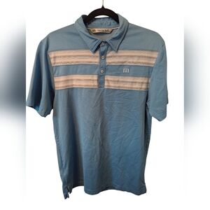 Travis Mathew Short-sleeve polo Lt blue w/lighter blue, white and black accents